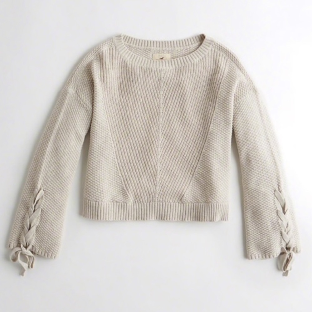 Hollister Lace-Up Bell-Sleeve Sweater